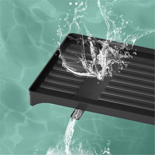 2-Tier Stainless Steel Dish Drying Rack, Black