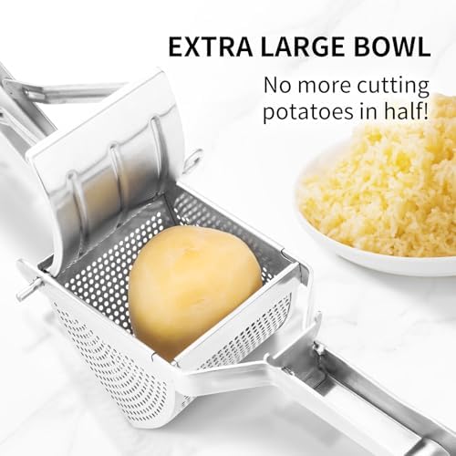 Potato Ricer Stainless Steel, Heavy-Duty Potato Masher with Multi-Hole
