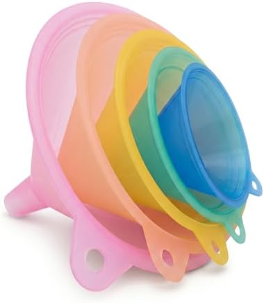 Plastic Kitchen Funnel Set of 5, Round Food Funnels for Kitchen Use