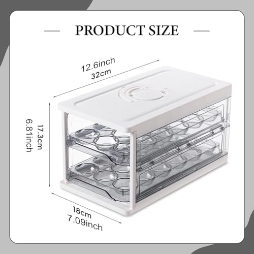 Egg Holder for Fridge 2 Layer 36 Egg Tray Drawer Type Storage Bin for