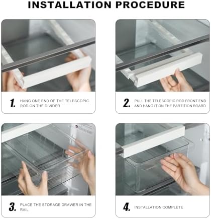 Gronivex Fridge Organizer,Refrigerator Pull-Out Drawer Bins Suitable