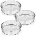 E-far 8 Inch Cake Pan Set of 3, Stainless Steel Round Layer Cake