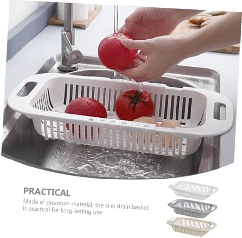 3pcs Expandable over Sink Colander Vegetable Washing Basket Set