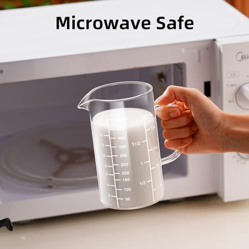 PARACITY 2 Cup Glass Measuring Cup, Liquid Measuring Cups with three