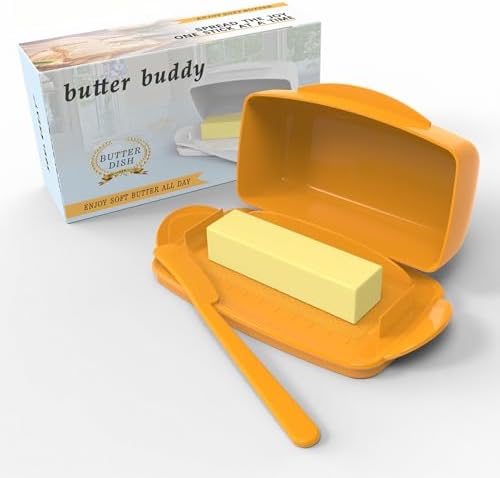 Butter Dishes with Lid for Countertop Refrigerator, Plastic Butter