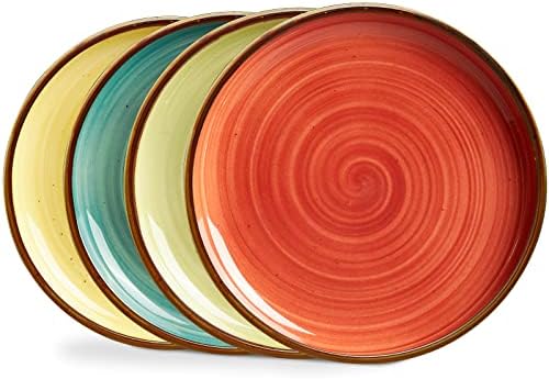 ONEMORE Porcelain Plates Set 10.5 inch Large Dinner Plates for Salad
