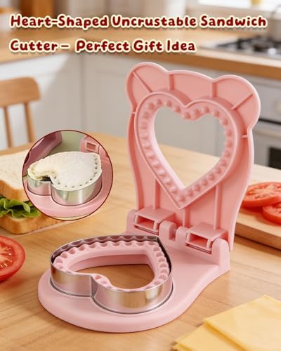 CHICHAUS 3.7-Inch Heart Pink Sandwich Maker