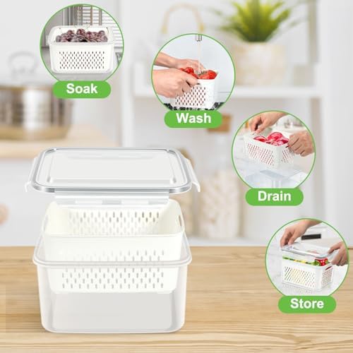 TBMax 12 Pieces Fruit Storage Containers for Fridge