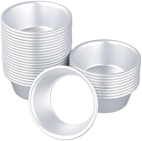 SHEUTSAN 30 Pack Individual Muffin Mold, 3 x 2.2 x 1.2 Inch Round