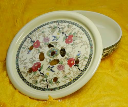 Liang Baobao Porcelain Tea Tray 10 inch, Double-Layer Tray Storage