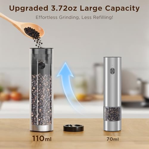 Newise Electric Salt and Pepper Grinder Set, Rechargeable