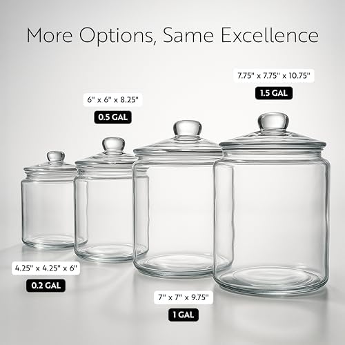 Restaurantware Glass Storage Container - 1 Case - 0.53 Gallon Airtight