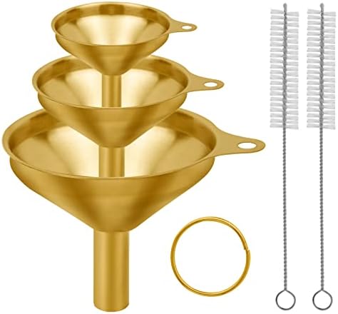 Snailhouse Small Funnels, 3 Pack Stainless Steel Mini Metal Food