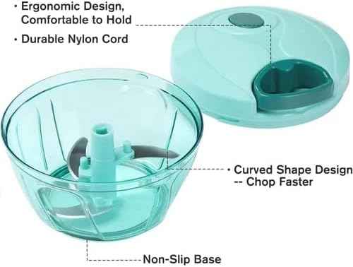 Manual Hand Pull String Vegetable Chopper | 1000ml Food Processor with
