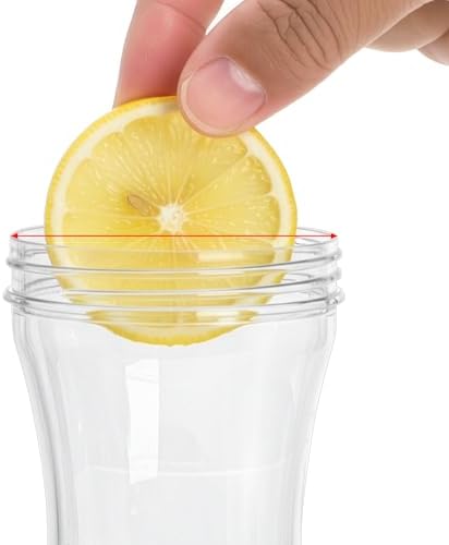 Jucoan 4 Pack 1 Liter Plastic Juice Carafe with Lids for Mimosa Bar