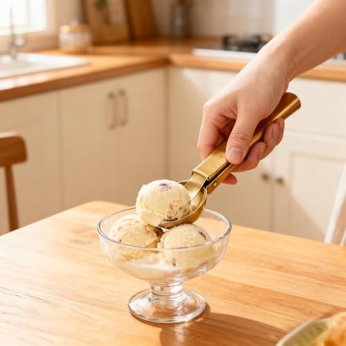 Ice Cream Scoop, Stainless Steel Dishwasher Safe Professional Heavy