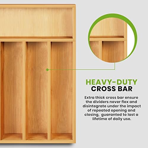 Utopia Kitchen Silverware Organizer, Bamboo Utensil Drawer Organizer