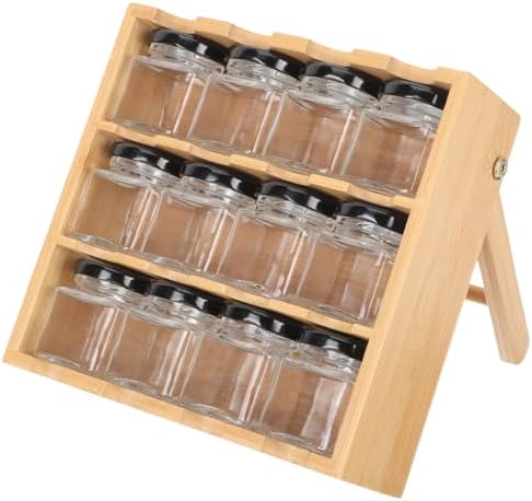 CALLARON 3-Tier Drawer Spice Rack Wooden Drawer Spice Organizer with