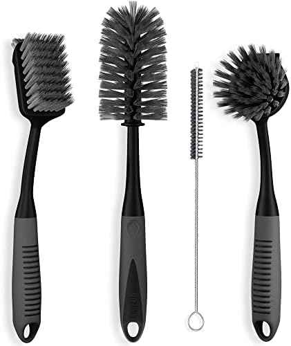 Dish Brush Set of 4, Black