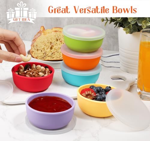 Webake 3.5" Silicone Pinch Bowls for Cooking Prep, 4oz Small Dipping