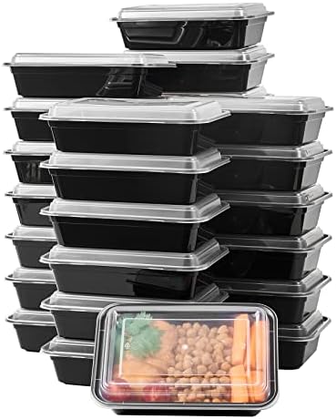 FULING 50 Pack Meal Prep Plastic Food Storage Containers With Lids