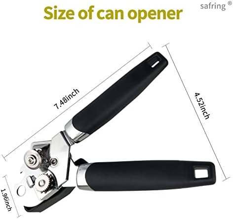 Safring Can Opener Manual, Handheld Strong Heavy Duty Stainless Steel