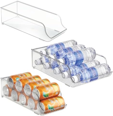 iDesign Water Bottle Organizer and Soda Can Dispenser for Refrigerator