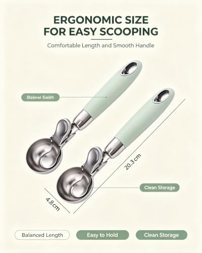 Cookie Ice Cream Scoop Set, Cookie Scoops Set of 2, Cookie Dough