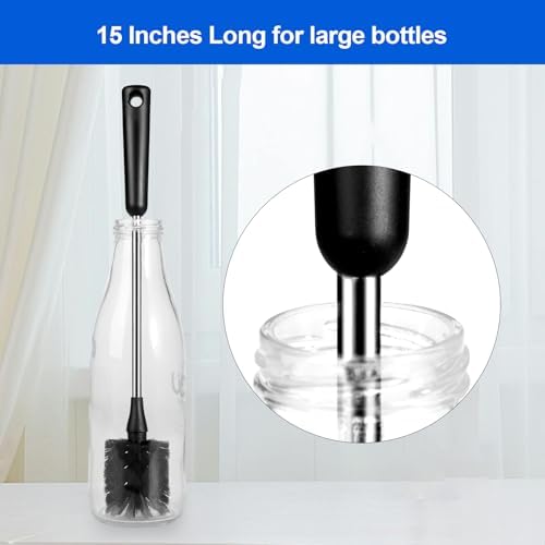Bottle Brush, Long Stainless Steel Handle Water Bottle Brush Cleaner