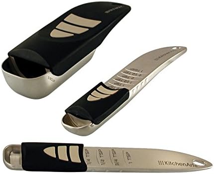 KitchenArt Cook’s Pro Adjust-A-Measure Set, 3-Piece, Satin,Black and