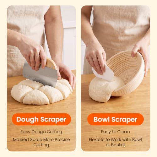 Sourdough Starter Kit with Scale, 10" Round and 10" Oval Basket