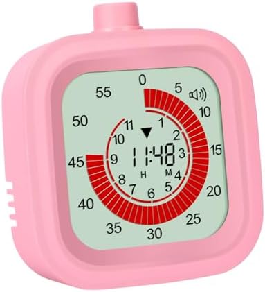 Digital Visual Timer for Kids, 12-Hour Countdown, Pink