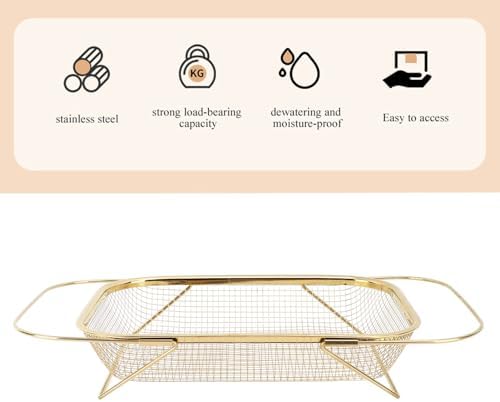Over The Sink Colander Strainer Basket, Expandable Over The Sink