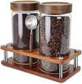Glass Coffee Grounds Container with Shelf, 2 × 45 oz Glass Coffee