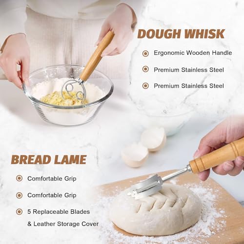 Sourdough Proofing Basket Gift Set, 9" Round and 10" Oval
