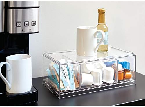 iDesign XL Tea Bag Organizer, Clear, 4-Section