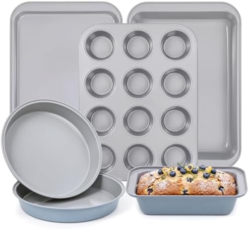 Vinino 6-Piece Baking Pans Set, Nonstick Carbon Steel Bakeware Sets