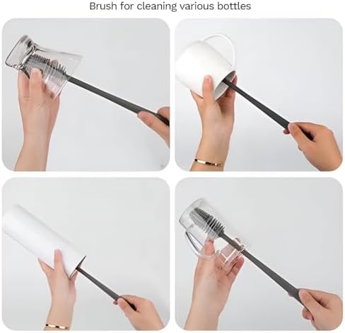 Silicone Bottle Brush & Silicone Straw Cleaner Set – 12.5” Long