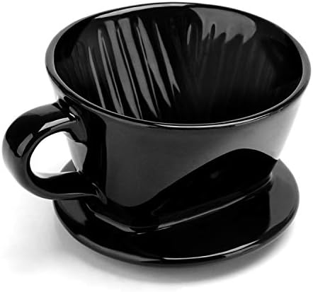 Segarty #2 Pour Over Coffee Maker, Single Cup Black Ceramic Coffee