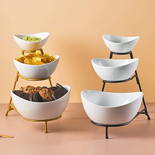 LYEOBOH 3 Tier Serving Bowls Set Serving Dishes with Stand for