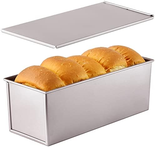 CHEFMADE Commercial Pullman Loaf Pan with Lid, 2.2Lb Dough Capacity