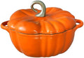 Flavehc Pumpkin Dutch Oven Pot with Lid 3.8 Qt, Enameled Cast Iron, Halloween Decor
