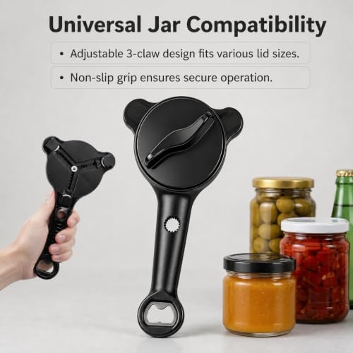 4-in-1 Jar Opener for Seniors with Weak Hands (1"-3.5")