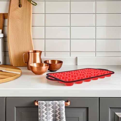 ARTIBETTER Silicone Mini Muffin Tray Xmas, 24-cup Non-stick Oven Bake