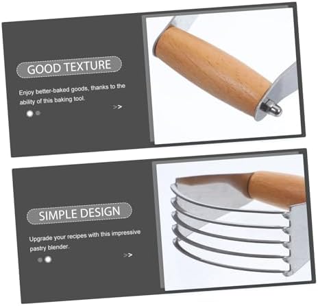 Stainless Steel Dough Cutter with Five Blades and Wooden Handle