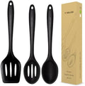 Silicone Nonstick Utensils, Set of 3, Black, Silicone Cooking Utensils