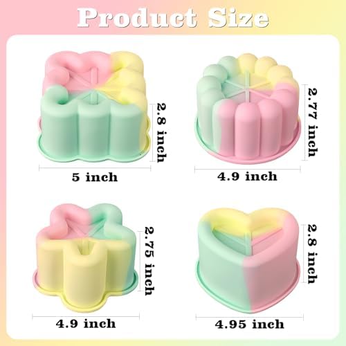 Actvty 4 Inch Silicone Cake Pans, Mini Cake Molds, Bento Cake Mold
