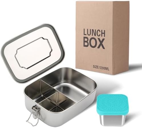 LEEPENK Stainless Steel Bento Box (40oz) with 6oz Condiment Container