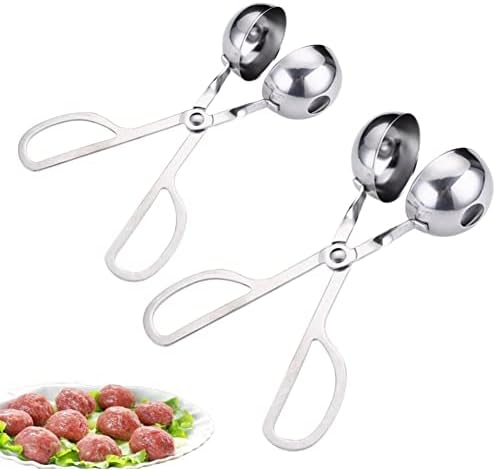 Stainless Steel Meat Ballers Tongs, Nonstick Meatball Scoop Ice Cream