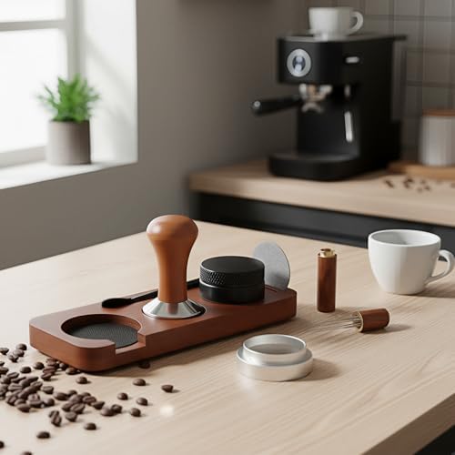 7 Pcs 51 mm Espresso Tamper Set, Barista Accessories Kit WDT